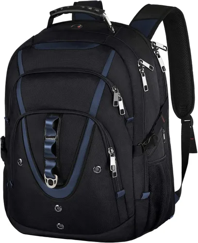 Miniatura 10 de Mochila para portátil de 18.4" para hombres, mochila extra grande de 55L-60L para laptops de juegos con puerto de cargador USB, aprobada para vuelos