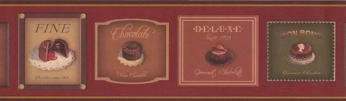 Miniatura 2 de CONCORD WALLCOVERINGS ™ Chocolate Delight - Borde de papel tapiz prepegado, rico en cacao y postre para decoración dulce de cocina o cafetería
