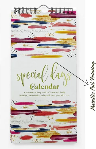 Miniatura 5 de Calendario perpetuo de pájaros y hojas tropicales para colgar en la pared, aniversario, recordatorio de eventos especiales, calendario con impresión