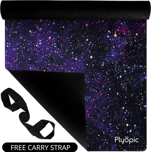 Miniatura 3 de Plyopic. Tapete de yoga todo en uno, combo de tapete de lujo con agarre para el sudor, ideal para yoga, yoga caliente, bikram, pilates, Nebuloso