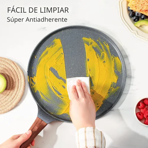Miniatura 6 de SENSARTE Sartén antiadherente para crepé, sartén Dosa con revestimiento de granito suizo, sartén plana para panqueques, plancha Tawa de 12 pulgadas
