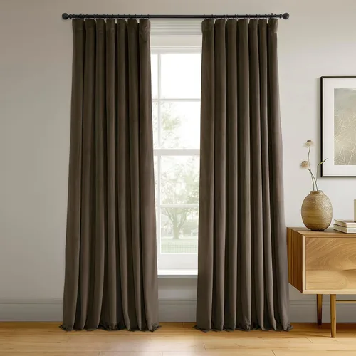 Miniatura 55 de HPD Half Price Drapes Cortinas Opacas Térmicas de Terciopelo Signature para Sala de Estar de 63 Pulgadas de Largo (1 Panel) con Bolsillo para Barra