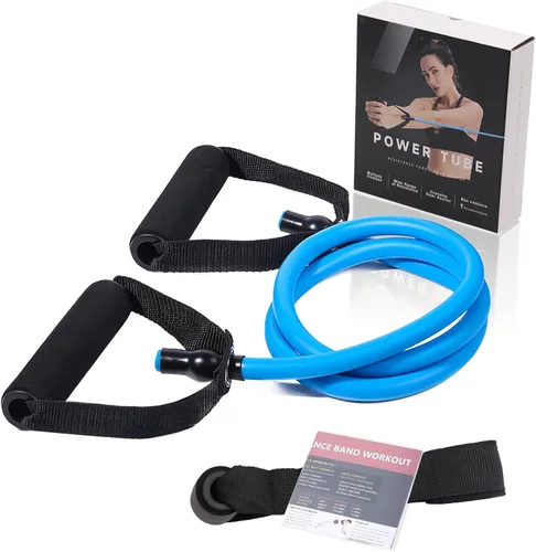 Miniatura 11 de Bandas de resistencia con asas para entrenar mujeres y hombres, bandas de ejercicio con anclaje de puerta, bandas elásticas para entrenamientos