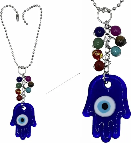 Miniatura 12 de LUCKBOOSTIUM Llavero de elefante y 7 chakras colgantes con borlas y piedras preciosas contra el mal de ojo – Llavero contra el mal de ojo