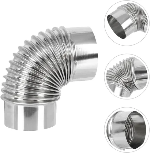 Miniatura 6 de ARTIBETTER Tubo de estufa de leña, estufa de calefacción de 2.8 in, codo de chimenea de escape, accesorios para estufa de campamento, mangueras