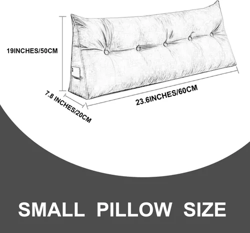 Miniatura 5 de Almohada triangular de cuña para cabecero, cojín de tamaño Queen, almohada de lectura para reposo prolongado, respaldo para sofá cama, litera, Beige