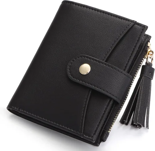 Miniatura 16 de yiijay Billetera pequeña para mujer, con bloqueo RFID, plegable, delgada, de cuero, para tarjetas de crédito, billetera pequeña con bolsillo