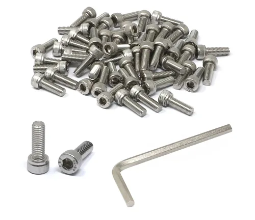 Miniatura 84 de iexcell 25 piezas M4 x 60/65/70/75/3.150 in paso de rosca 0.028 in acero inoxidable 304 cabeza hexagonal Tornillos Tornillos surtido Kit
