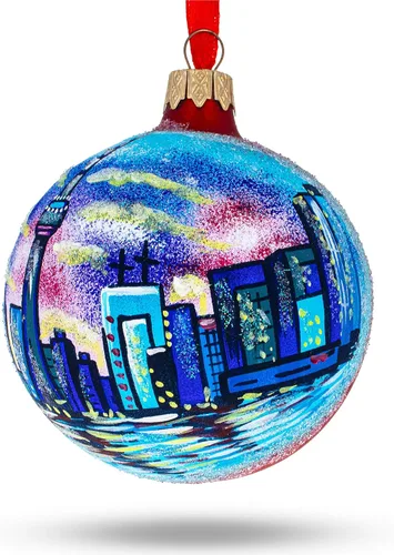 Miniatura 8 de CN Tower, Toronto, Canadá, bola de cristal adorno de Navidad 3.25 pulgadas