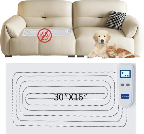 Miniatura 9 de Alfombrilla de Scat para gatos y perros, alfombrilla electrónica recargable de entrenamiento de mascotas de 59 x 11 pulgadas, disuasorio mejorado
