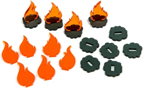 The Broken Token Fichas acrílicas - Fichas de humo y fuego compatibles con Fire Rescue y otros juegos de mesa, paquete de 10