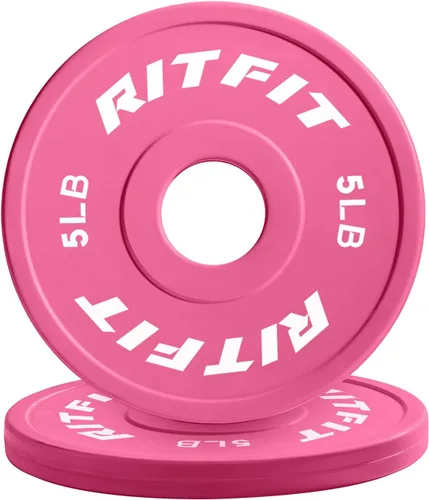 Miniatura 13 de RitFit Fractional Rubber Weight Plates, Colored Bumper Plates for Starting Strength and Progressive Overload Training, Pair and Sets