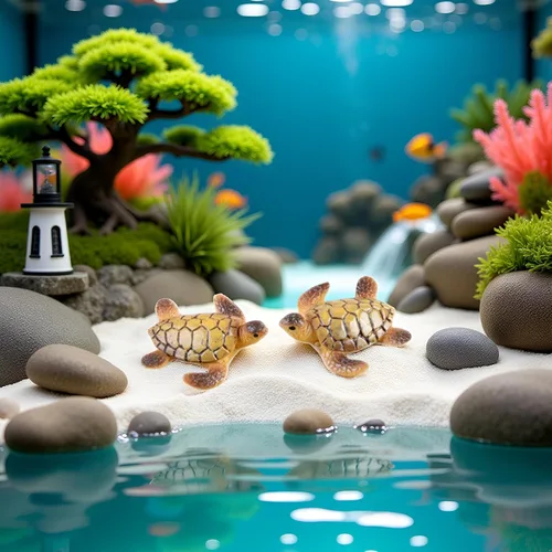 Miniatura 5 de Jowxsx 2 figuras miniatura de resina de mini paisaje de micro paisaje para acuario, jardín, bonsái, decoración del hogar