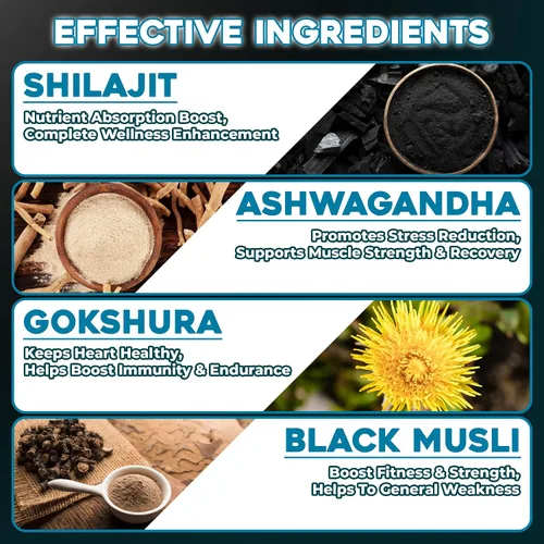 Miniatura 5 de Sundried Himalayan Natural Shilajit Gomitas para hombres o mujeres 60 días de suministro de Shilajit para hombres, gomitas extra fuertes 3000 mg