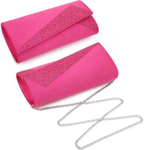 Miniatura 3 de Dasein Bolso de noche de satén con diamantes de imitación para mujer, bolso brillante con purpurina brillante para fiesta, boda, cóctel, baile