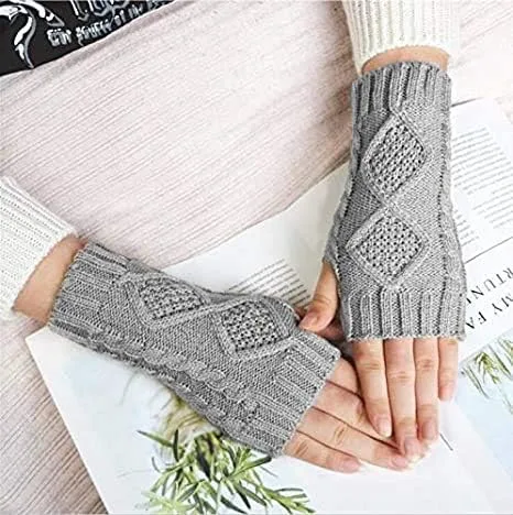 Miniatura 4 de Loritta 2-4 Pairs Womens Fingerless Gloves Winter Warm Knit Crochet Thumbhole Arm Warmers