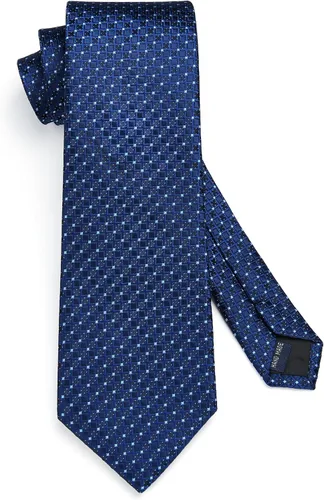 Miniatura 219 de HISDERN Conjunto de corbata a cuadros a cuadros pañuelo tejido clásico formal para hombre corbata y bolsillo cuadrado