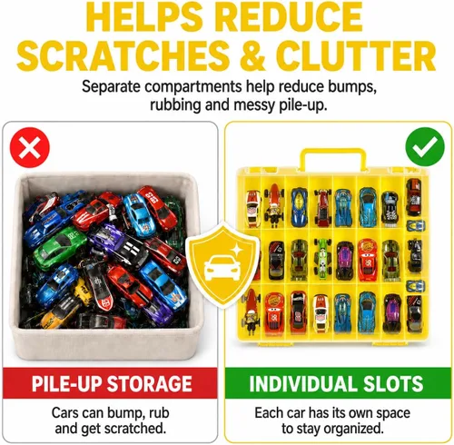 Miniatura 4 de Estuche organizador de almacenamiento de juguetes compatible con autos Hot Wheels/para autos Matchbox. Contenedor de exhibición y transporte