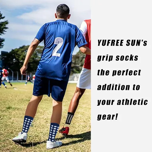 Miniatura 3 de YUFREE SUN Calcetines de agarre de fútbol para hombre, jóvenes, atléticos, antideslizantes, para fútbol, baloncesto, hockey, rugby, 4 pares