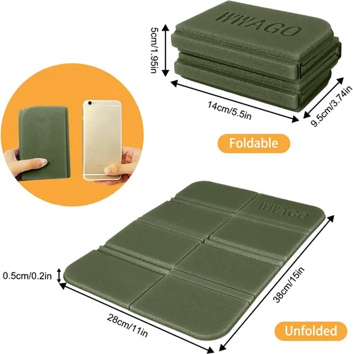 Miniatura 2 de EEEKit Cojín para asiento de campamento, paquete de 4 almohadillas de espuma impermeable de 15 x 11 pulgadas para deportes al aire libre y viajes