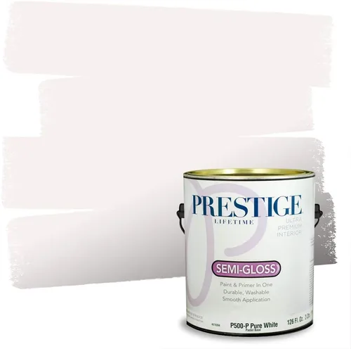Miniatura 60 de Prestige Paints - Pintura exterior e imprimación en uno, 1 galón, plano, E500-P-A011GP