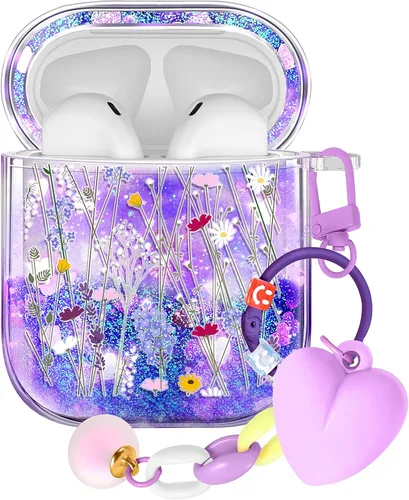 Miniatura 21 de Funda para Apple para Airpods 4 Case 2024 - Arena Movediza Líquida Arte Artístico Estético Funda Mujer Chica Mujeres Brillante Brillo Purpurina