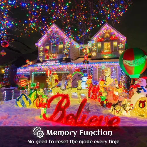 Miniatura 9 de Luces de carámbano, luces de Navidad de 33 pies con 400 LED, 75 caídas, 8 modos, enchufable e impermeable, para festividades, boda, fiesta, hogar