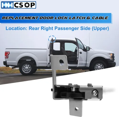 Miniatura 2 de Reemplazo de ensamblaje de pestillo superior de puerta trasera y cable para lado del pasajero derecho para Ford F150 Heritage F250 pickup de cabina