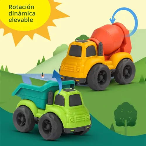 Miniatura 4 de Aigitoy Juguetes de automóvil para niños de 1 a 3 años, sin BPA, sin ftalatos, PVC, camión volquete, cemento mezclador, regalos de Pascua y Navidad