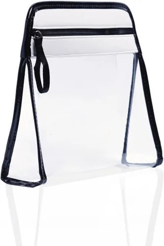 Miniatura 10 de ZOOX Clarity, neceser de lujo y estuche de chorro con ventana transparente, apto para viajes TSA (marfil, bolsa, grande)