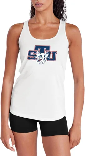 Miniatura 230 de Camiseta deportiva sin mangas oficial de NCAA Collegiate para mujer, con espalda cruzada, colección con logotipo primario