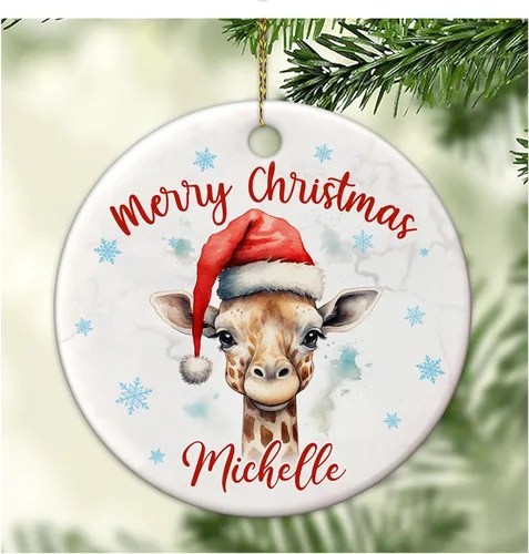 Miniatura 14 de Hyturtle Adorno de Navidad personalizado para amantes de las llamas, adorno de cerámica con nombre personalizado de llama, regalos lindos