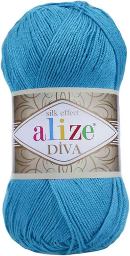 Miniatura 3 de Alize Diva Silk Effect 100% hilo acrílico de microfibra, 1 madejas de bola de 3.53 oz 383yds color (1 - crema)