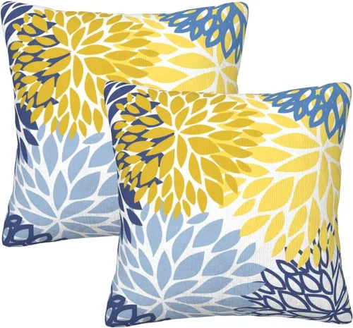 Miniatura 22 de Fiokroo Juego de 2 fundas de almohada cuadradas para sofá, dormitorio, sala de estar, automóvil, 16 x 16 pulgadas