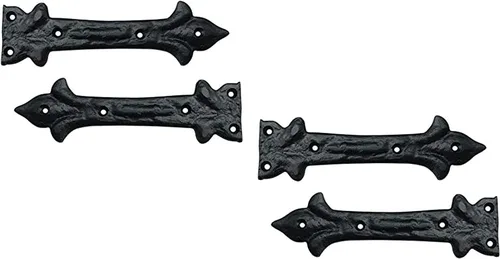 Miniatura 12 de Adonai Hardware Adonijah Bisagra falsa de aluminio para montaje frontal (6.5" x 12 Pack, Negro mate) para puertas de granero, puertas, armarios