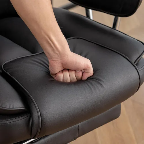 Miniatura 7 de KEIKI Silla ergonómica de oficina de respaldo alto con reposapiés, silla de escritorio resistente para el trabajo diario