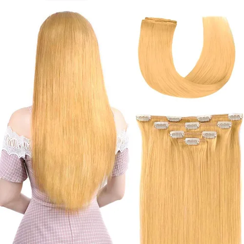 Miniatura 29 de Extensiones de cabello humano Remy de 12 pulgadas con clip para mujer, extensiones de cabello humano sedoso y liso, 1.76 onzas, 4 piezas