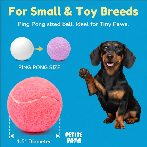 Miniatura 3 de Pelotas de tenis chirriantes coloridas para perros pequeños y cachorros, 1.5 pulgadas, paquete de 12 unidades, juguetes de entrenamiento para perros