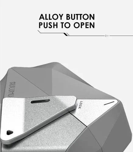 Miniatura 2 de Aulumu A09 Estuche geométrico para AirPods Pro 2 [2ª/1ª generación] con cerradura Funda protectora con hebilla de nylon Armadura de aleación