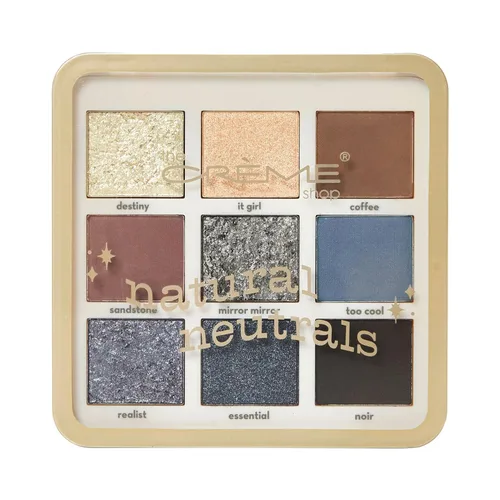 The Crème Shop Natural Neutrals - Paleta de 9 colores, paleta de sombras de ojos neutras con tonos brillantes y mate altamente pigmentados
