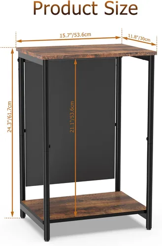 Miniatura 2 de Mesa auxiliar pequeña y estrecha, mesa auxiliar delgada con bolsillos de almacenamiento para espacios pequeños, sala de estar, dormitorio, sofá