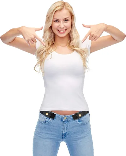 Miniatura 7 de Cinturón elástico unisex sin hebilla, ajustable, sin hebilla, cinturón elástico invisible para jeans, pantalones, faldas
