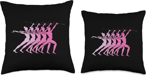 Miniatura 3 de Baton Twirling Majorettes Cute Baton Design Baton Twirlers Retro Throw Pillow, 16x16, Multicolor