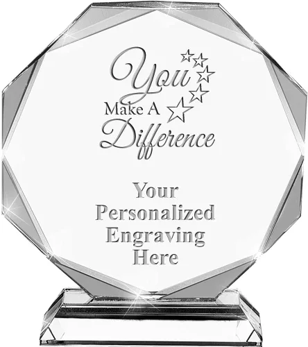 Miniatura 25 de Premio de cristal personalizado de 6.75 pulgadas con grabado - Premios de trofeos personalizados