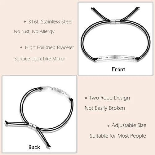 Miniatura 4 de SANNYRA Pulsera de código morse para hombres y mujeres, palabras secretas personalizadas con código morse de acero inoxidable, pulsera de cuerda