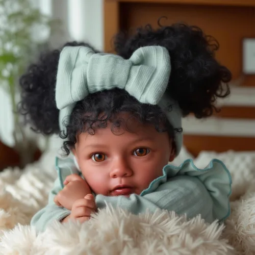 Miniatura 10 de BABESIDE Muñecas realistas de bebé Reborn de niña negra, cuerpo de vinilo suave de 20 pulgadas, muñecas de bebé recién nacidas hechas a mano