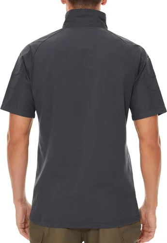 Miniatura 6 de MAGCOMSEN Camisas militares tácticas para hombre con cremallera de 1/4, manga corta, ajustada, camisa de camuflaje