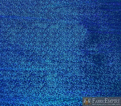 Fabric Empire Tela brillante con holograma de vinilo azul real, 54 pulgadas de ancho, vendido por The Yard