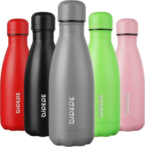 Miniatura 56 de BJPKPK Botellas de agua de acero inoxidable con aislamiento de 17 onzas, mantiene el frío y el calor, brillante oro rosa Oro rosa brillante