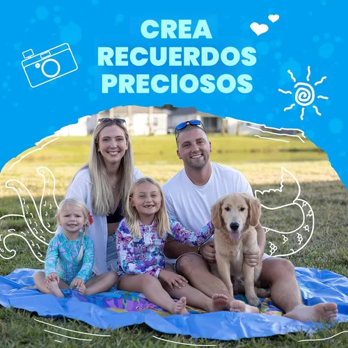 Miniatura 6 de SplashEZ Almohadilla de salpicaduras extra grande de 89 pulgadas para niños y perros, grandes juguetes al aire libre para niños pequeños de 1 a 3
